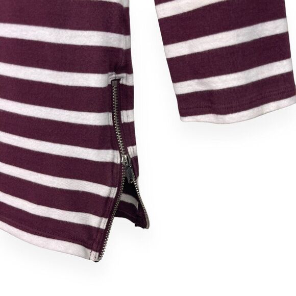 Gap Burgundy Striped Breton Side-Zip Top - Picture 5 of 8